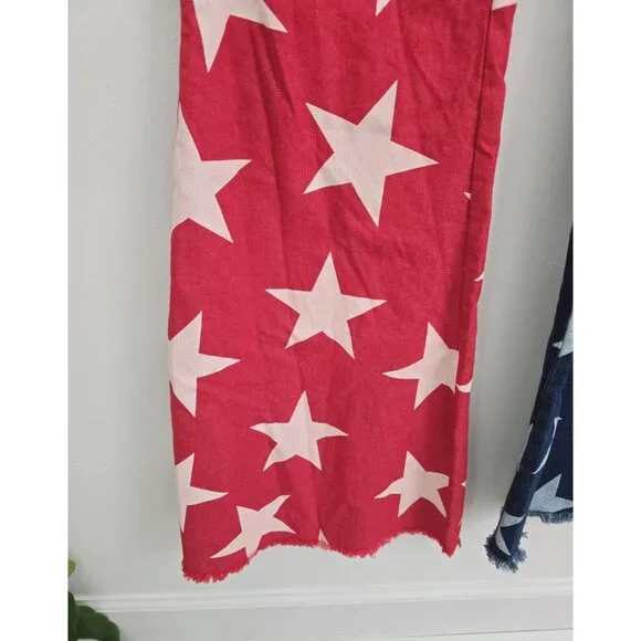 Bibi America Stars USA Bell Bottom Flared American Flag Red Blue Denim Jeans XL - Picture 7 of 9